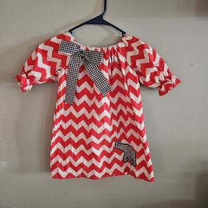 Adorable Red and White Boutique Dress w/ Bow and Elephant. SZ 4t